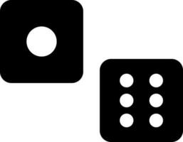 Black and White pair of dices in flat style. vector