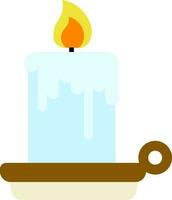 Burning candle icon in flat style. vector