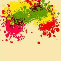 Beautiful color splash on light brown background. vector