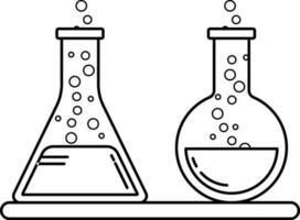 Lab equipment icon set in illustration. vector