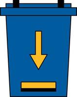 Illustration of trash bin or recycle bin in flat style. vector