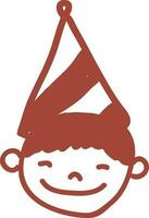 Boy wearing birthday hat. vector