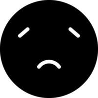 Sad emoticon face icon in Black and White color. vector