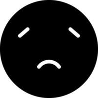 Sad emoticon face icon in Black and White color. vector