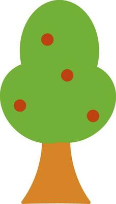 Flat icon of Saving trees in Brown and green color.