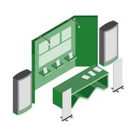 Green and grey exhibition stands. vector