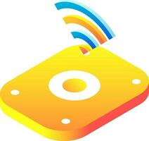 Illustration of a wifi isometric icon. vector