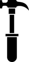 Flat style hammer glyph icon or symbol. vector