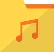 Music folder icon in yellow and orange color. vector