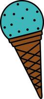 Flat illustration of a ice cream cone. vector