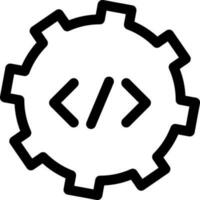 Web Development or Setting icon in line art. vector