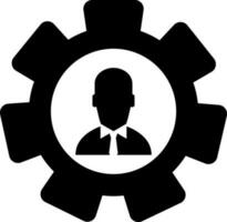 Businessman with setting icon. vector