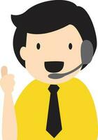 Illustration of call center operator. vector