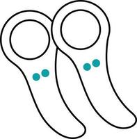 Teal And White Vr Controller Icon Or Symbol. vector