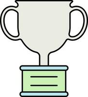 Silver Trophy Cup Blue And Green Icon. vector