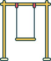 Swing Icon In Red And Yellow Color. vector