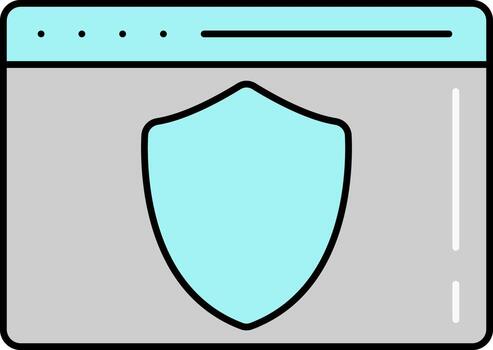 Web Security Shield Page Grey And Turquoise Icon. vector