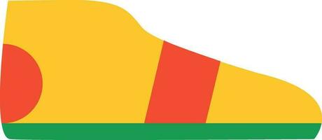 Red And Yellow Shoes Icon In Flat Style. vector