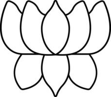 Black Stroke Illustration Of Water Lilly Icon. vector