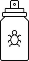 Black Linear Style Insect Spray Bottle Icon. vector