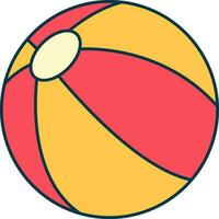 Isolated Inflatable Ball Icon In Red And Yellow Color. vector