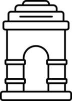 India Gate Icon In Line Art. vector
