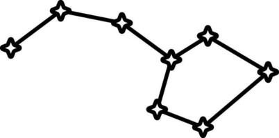 Constellation Icon In Black Linear Art. vector