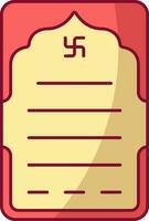 Swastika Symbol Card Or Template Red And Yellow Icon. vector