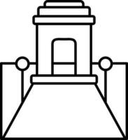 Rajpath Icon In Black Line Art. vector