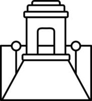 Rajpath Icon In Black Line Art. vector