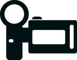 Black and white handy camera in flat style. vector