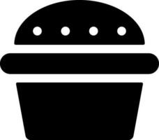 Muffin icon in Black and White color. vector