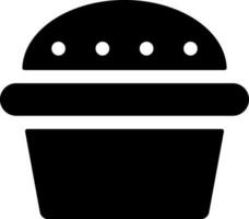 Muffin icon in Black and White color. vector