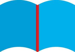 Blue open book on white background. vector