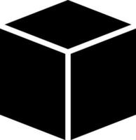 Block or cube icon in Black and White color. vector