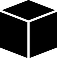 Block or cube icon in Black and White color. vector