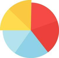 Colorful Pie Chart icon in flat style. vector