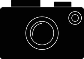 Illustration of a camera in black and white color. vector