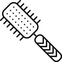 Hair Brush Or Comb Icon In Black Outline. vector