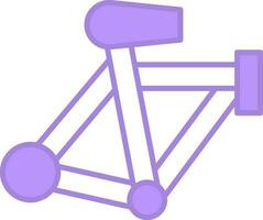 Illustration of Bicycle Frame Icon in Purple And White Color Outline. vector