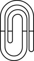 Illustration Of Paperclip Icon In Line Art. vector