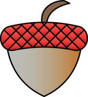 Isolated Acorn Icon In Gradient Red And Brown Color. vector