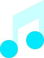 Blue Music Note icon in flat style. vector