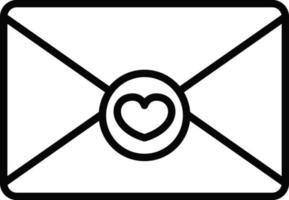 Love letter or mail icon in line art. vector