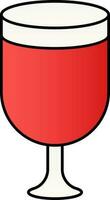 aislado vino vaso icono en rojo color. vector