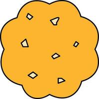 Galleta icono en amarillo color. vector