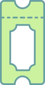 Ticket Icon In Green And White Color. vector