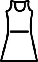 Sleeveless Dress Icon In Black Line Art. vector