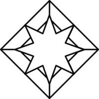 Linear Style Gem Icon In Black Outline. vector