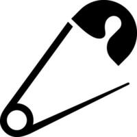 Safety pin icon in black color. vector